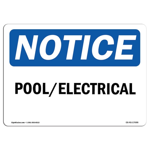 OSHA, Pool Hours Mon, Sat _ Am, _ Pm Sunday, 5in X 3.5in, 10PK, 5" W, 3.5" H, Landscape, PK10